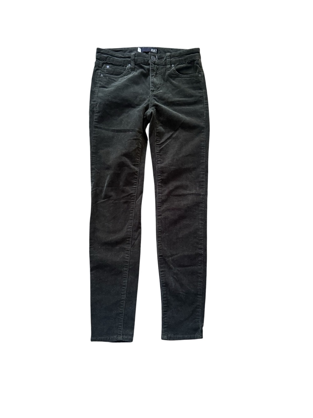KUT From The Kloth Diana Skinny Corduroy Pants Women’s Size 2 Dark Green